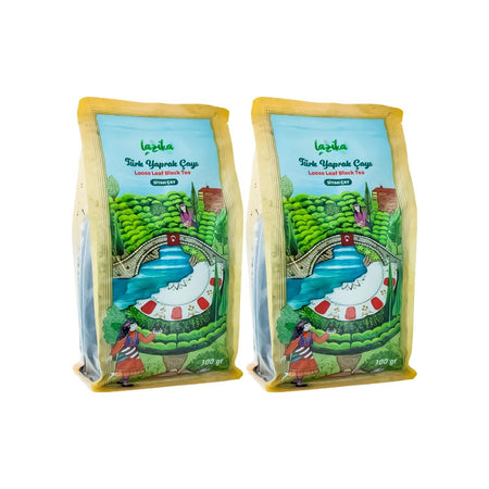 Lazika(2-pack Set) Turk Yaprak Siyah tea (2 x 300 g) - Ilk Hasat Mayis tea, Tozsuz - MALLTURK