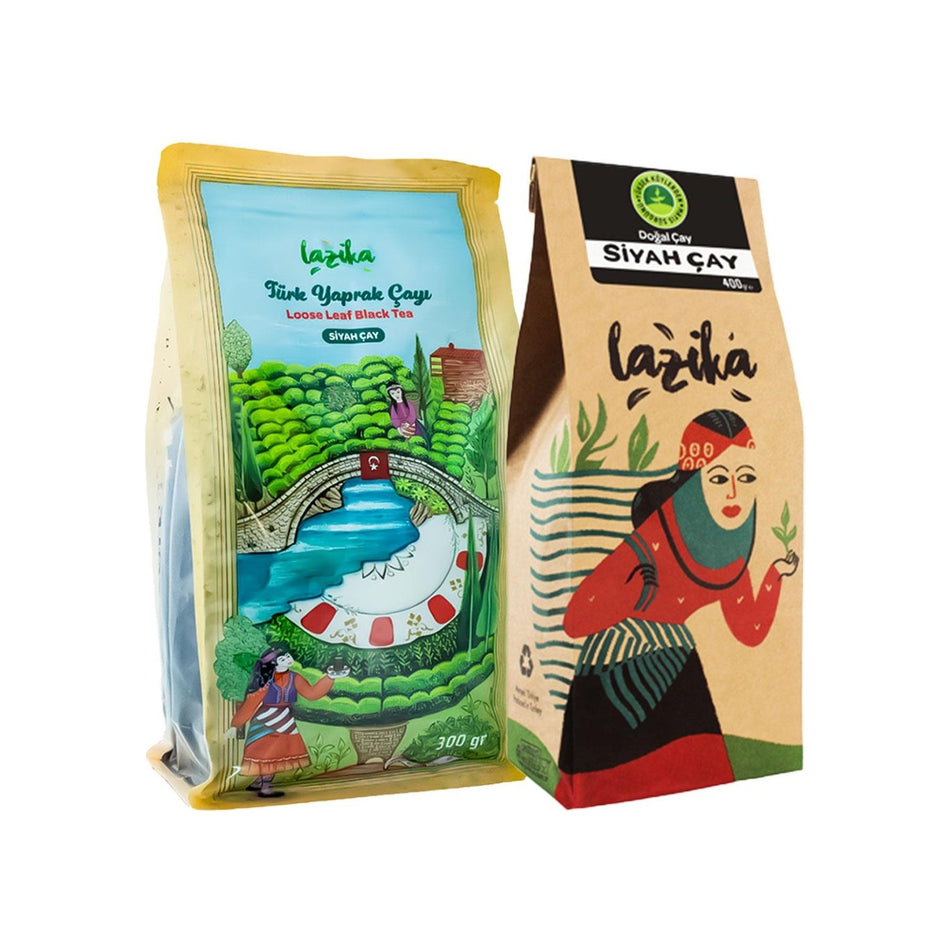 Lazika(2-pack Set) Turk Yaprak black tea 300 g + black tea 400 g - Tozsuz Mayis tea - MALLTURK
