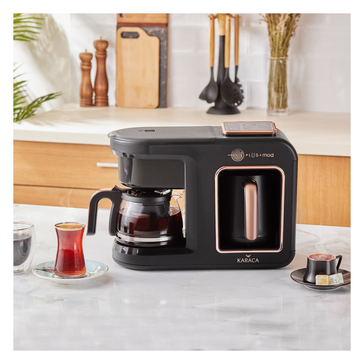 Karaca Hatir Plus Mod 5-in-1 Coffee and Tea Maker, Black Copper - MALLTURK