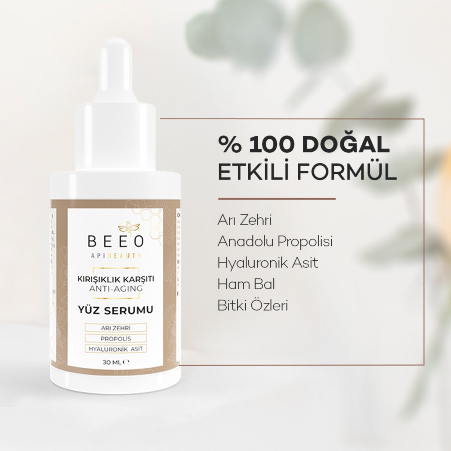 BEE'O Apibeauty With Bee Venom With Propolis Anti-Aging Face Care Serum 30 ml - MALLTURK