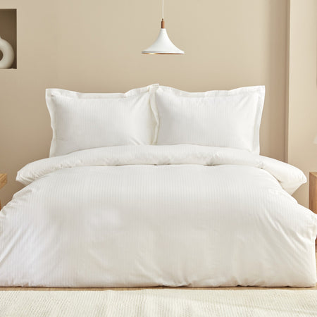 Karaca Home Uniq %100 Cotton Sateen Double Duvet Cover Set White - MALLTURK