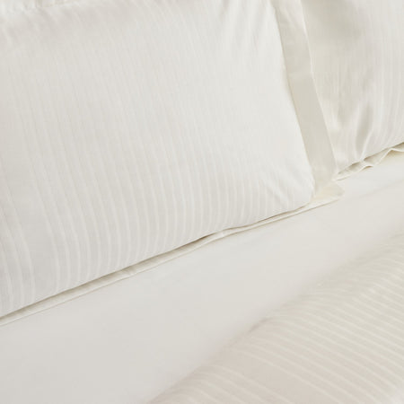 Karaca Home Uniq %100 Cotton Sateen Double Duvet Cover Set White - MALLTURK