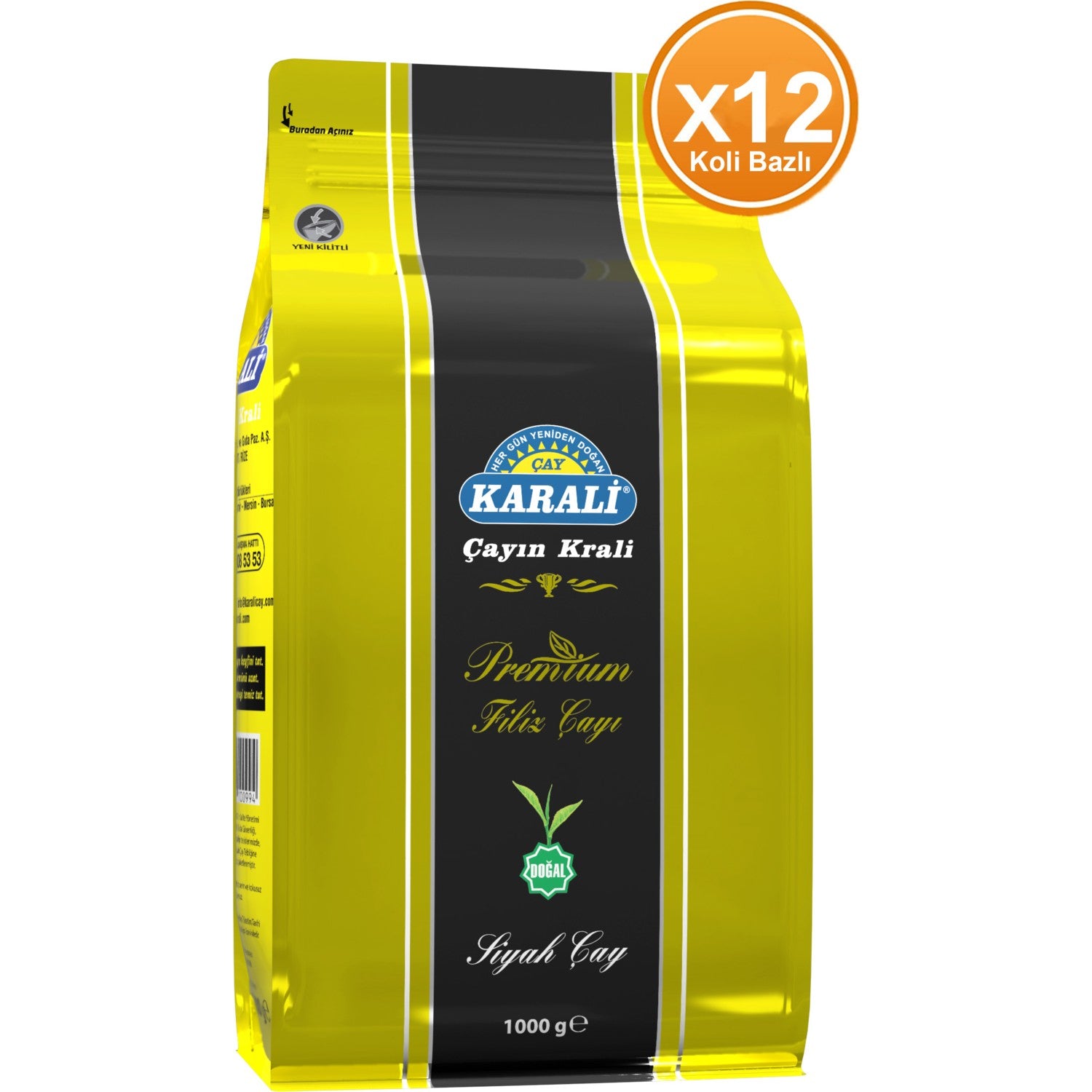 Karali tea Premium sprout loose leaf tea 1 kg x 12 natural black tea Aromasi with quality - MALLTURK