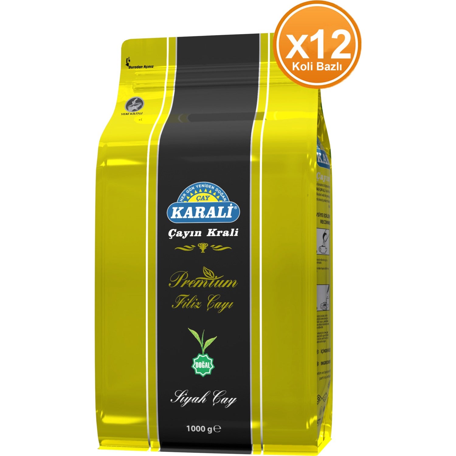 Karali tea Premium sprout loose leaf tea 1 kg x 12 natural black tea Aromasi with quality - MALLTURK