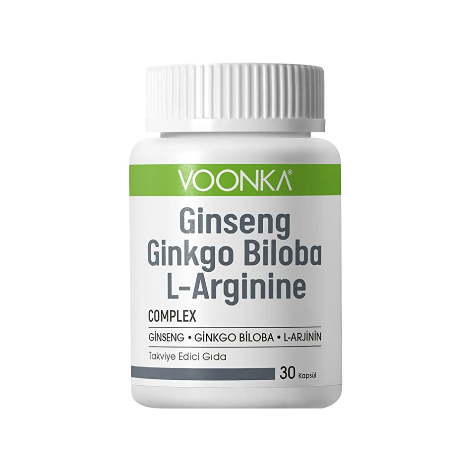 Voonka Ginseng Ginkgo Biloba L-Arginine 30 Capsules Kompleks Product - MALLTURK