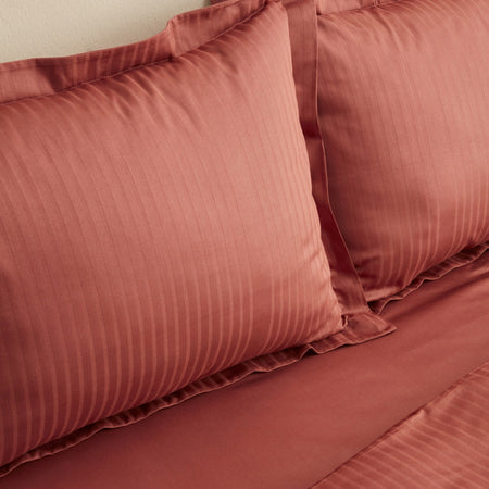 Karaca Home Uniq %100 Cotton Double Sateen Duvet Cover Set Terracota - MALLTURK
