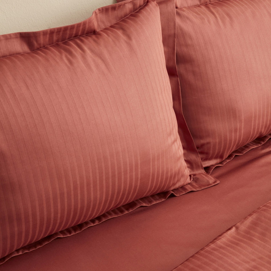 Karaca Home Uniq %100 Cotton Double Sateen Duvet Cover Set Terracota - MALLTURK