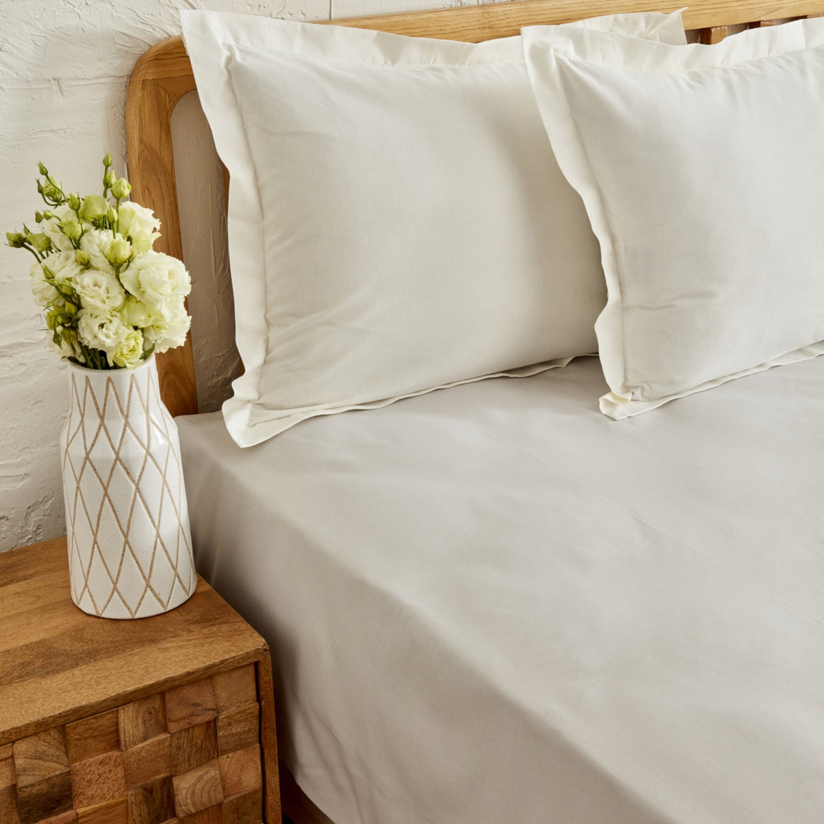 Karaca Home 100% Cotton Flat Sheet, Light Grey, Double Size - MALLTURK