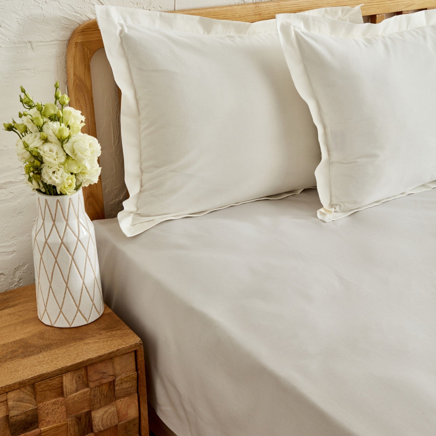Karaca Home 100% Cotton Flat Sheet, Light Grey, Double Size - MALLTURK