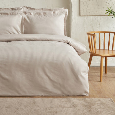 Karaca Home Uniq %100 Cotton Sateen Double Duvet Cover Set Beige - MALLTURK