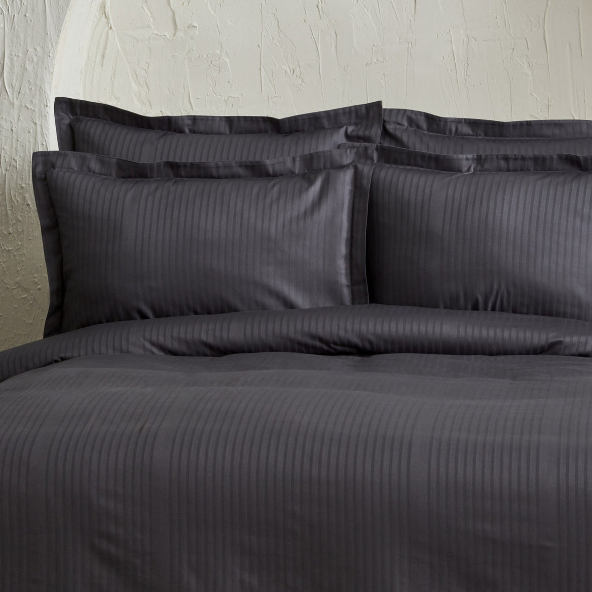Karaca Home Uniq %100 Cotton Sateen Double Duvet Cover Set Anthracite - MALLTURK