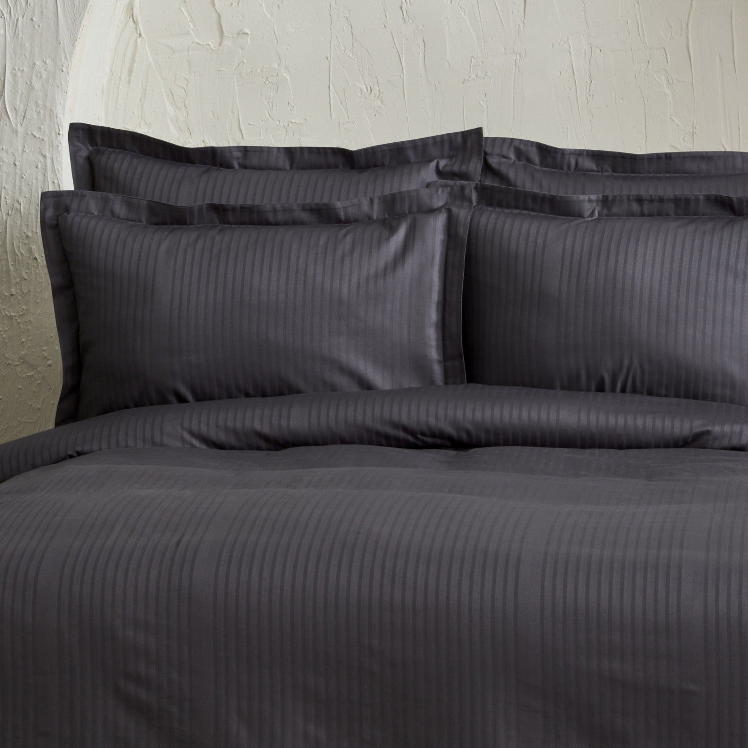 Karaca Home Uniq %100 Cotton Sateen Double Duvet Cover Set Anthracite - MALLTURK