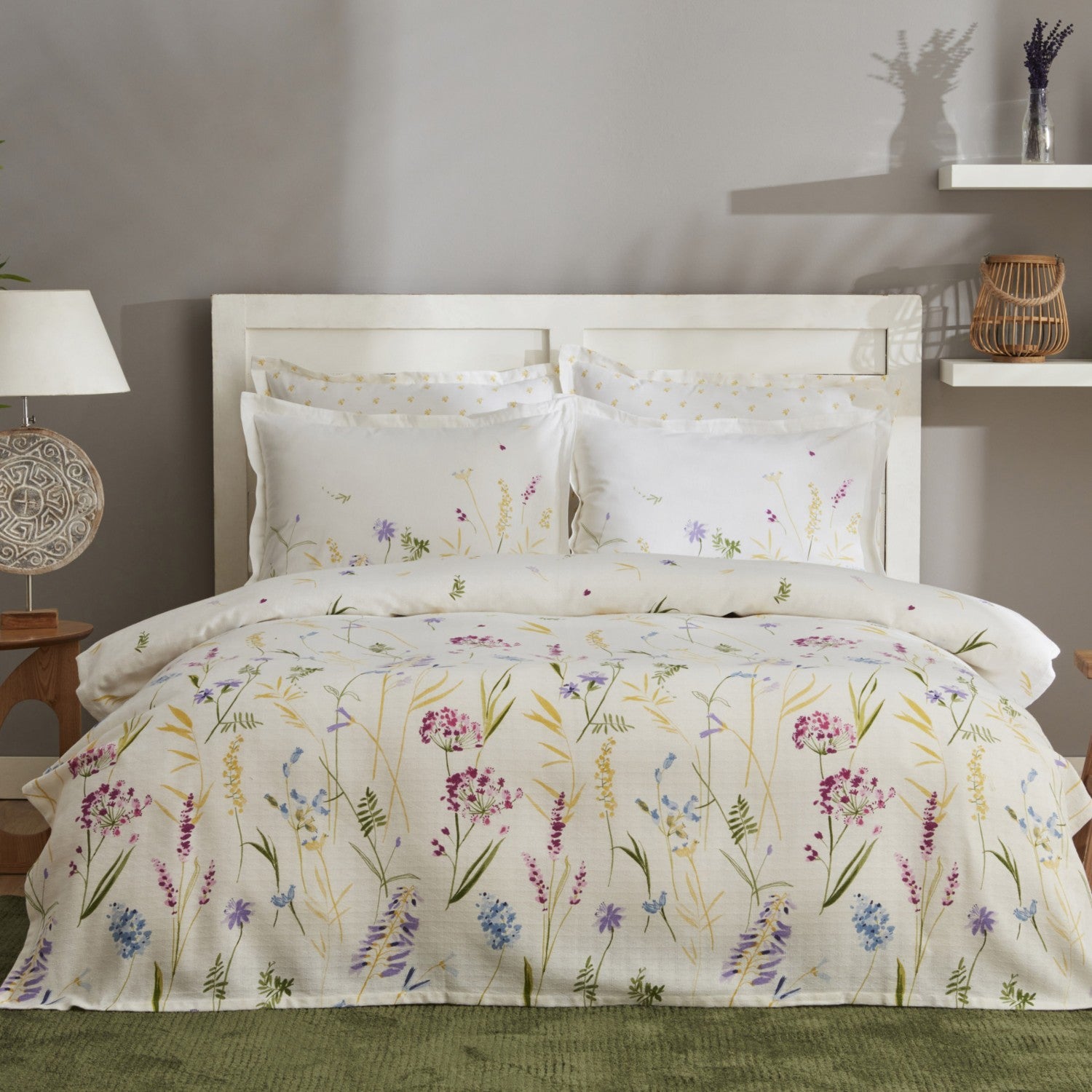 Karaca Home Single 100% Cotton Yellow Floral Patterned Quilted Bedding Set, 3 Pieces, 160x220 cm - MALLTURK