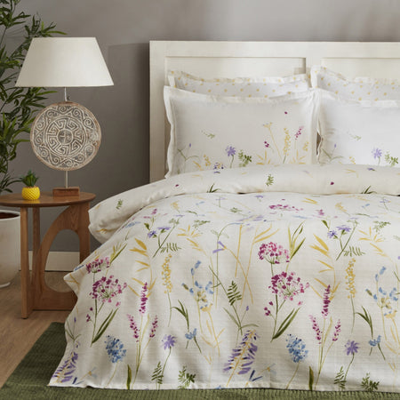 Karaca Home Single 100% Cotton Yellow Floral Patterned Quilted Bedding Set, 3 Pieces, 160x220 cm - MALLTURK