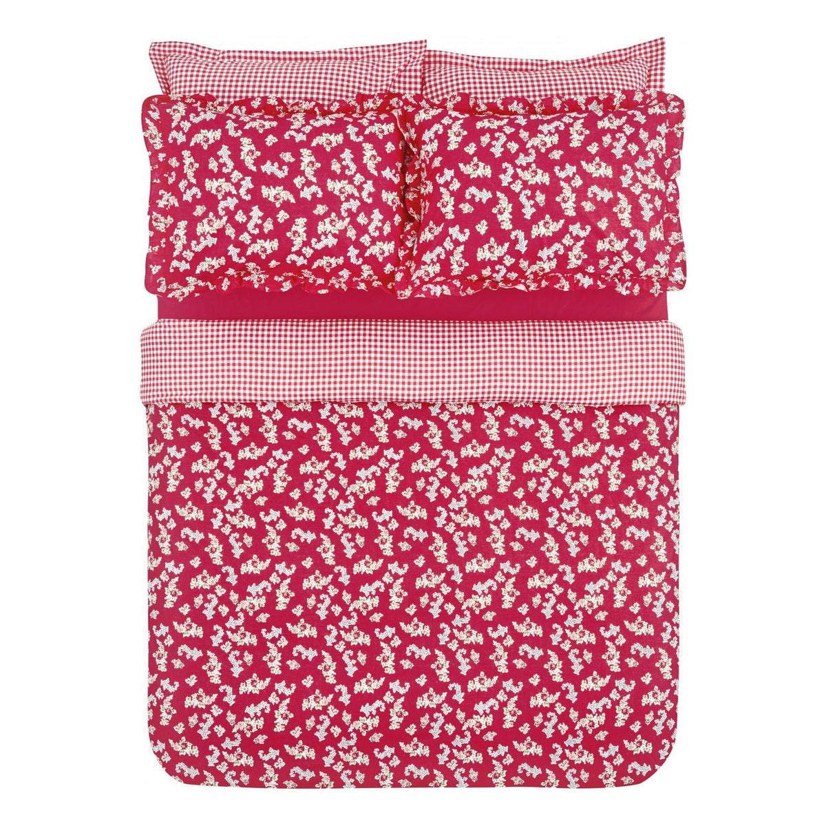 Karaca Home Carlo 100% Cotton Single Duvet Cover Set Red - MALLTURK