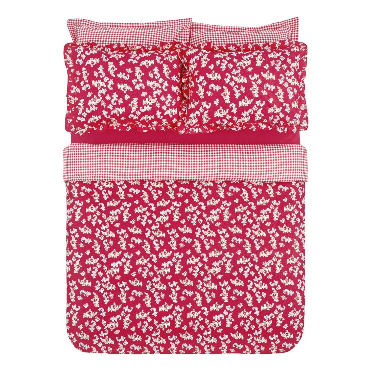 Karaca Home Carlo 100% Cotton Single Duvet Cover Set Red - MALLTURK