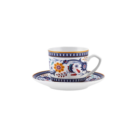 Karaca Ihlamur Colorful New Bone Turkish Coffee Cup Set for 2, 80 ml - MALLTURK