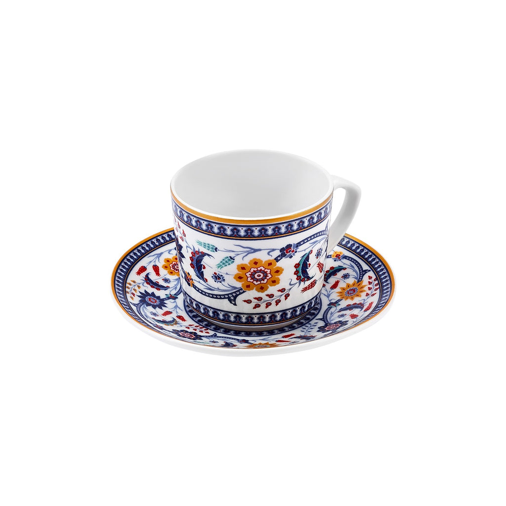 Karaca Ihlamur Colorful New Bone Turkish Coffee Cup Set for 2, 80 ml