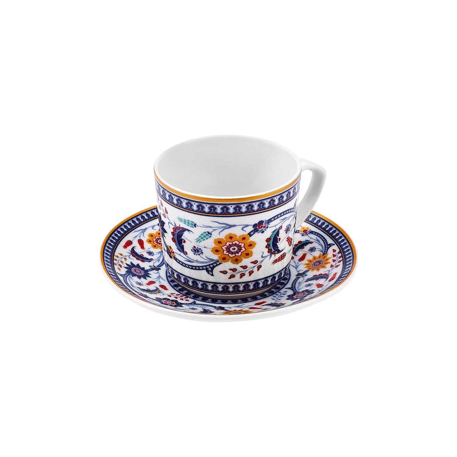 Karaca Ihlamur Colorful New Bone Turkish Coffee Cup Set for 2, 80 ml