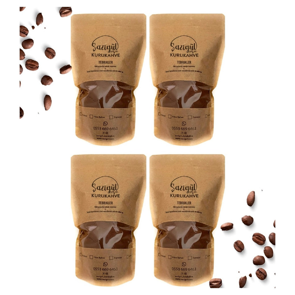 Shazigul Kurukahve Turkish Coffee 1000 gr Freshly Ground (4 Packs x 250 gr) Shipped - MALLTURK