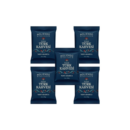 Moliendo Finest Coffee, Moliendo Classic Turkish Coffee 100g, 5-Pack, Brazilian Natural Chocolate and Caramel Flavor. - MALLTURK