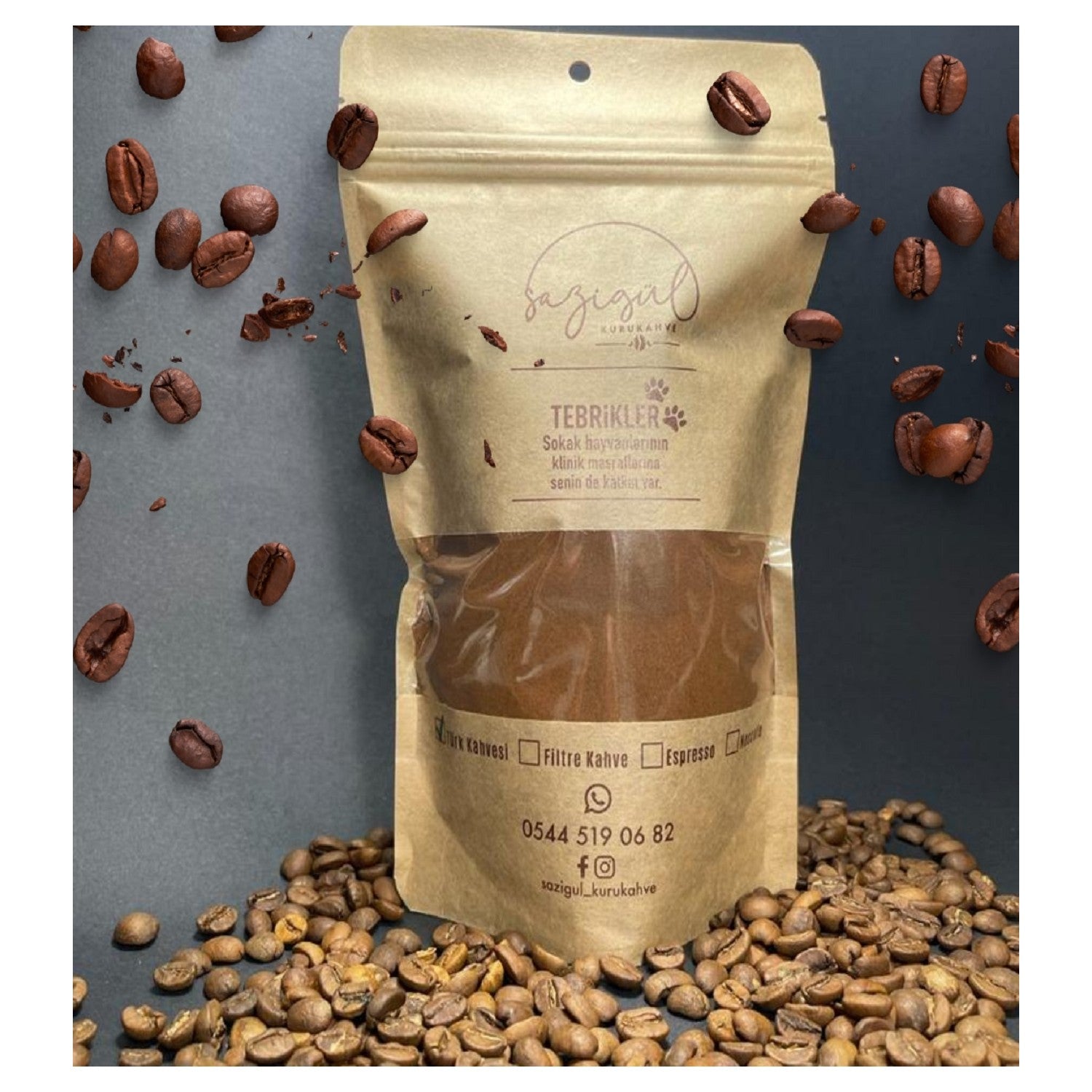 Shazigul Kurukahve Turkish Coffee 500 gr Freshly Ground (2 Packs x 250 gr) Will Be Shipped - MALLTURK