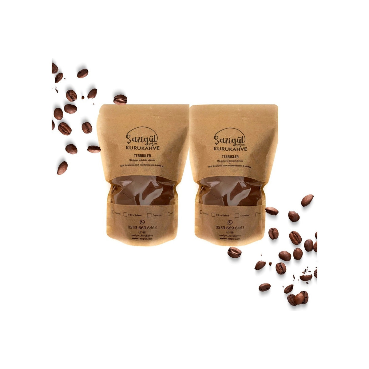 Shazigul Kurukahve Turkish Coffee 500 gr Freshly Ground (2 Packs x 250 gr) Will Be Shipped - MALLTURK