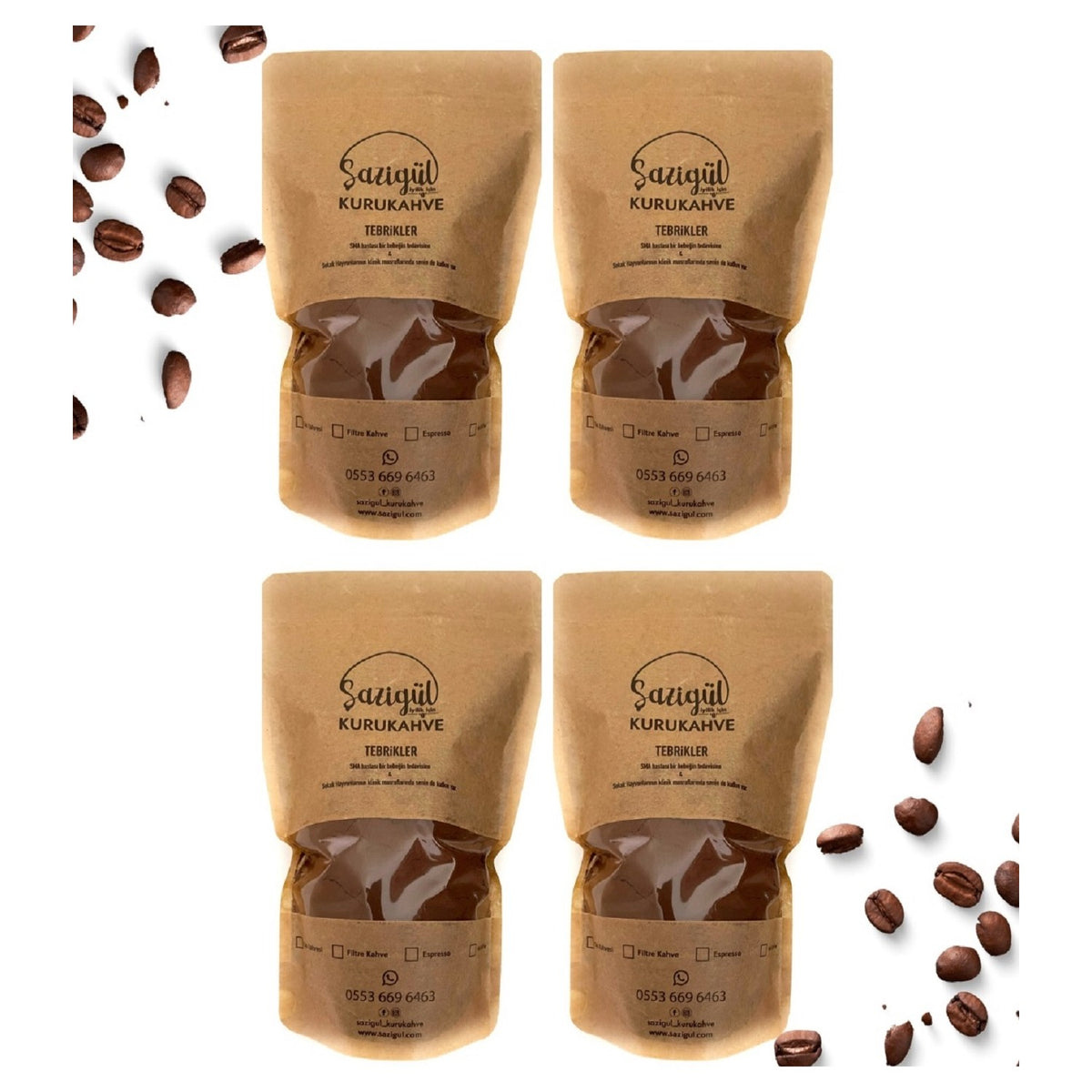 Shazigul Turkish Coffee, 4 Packs of 100g each - MALLTURK