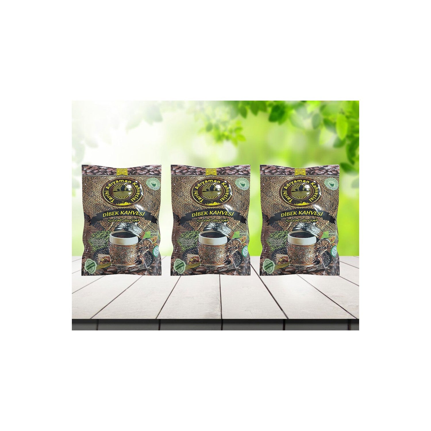 Historical Adiyaman Coffee House Cardamom-infused Mortar-Ground Coffee 200g (3 Packs) - MALLTURK