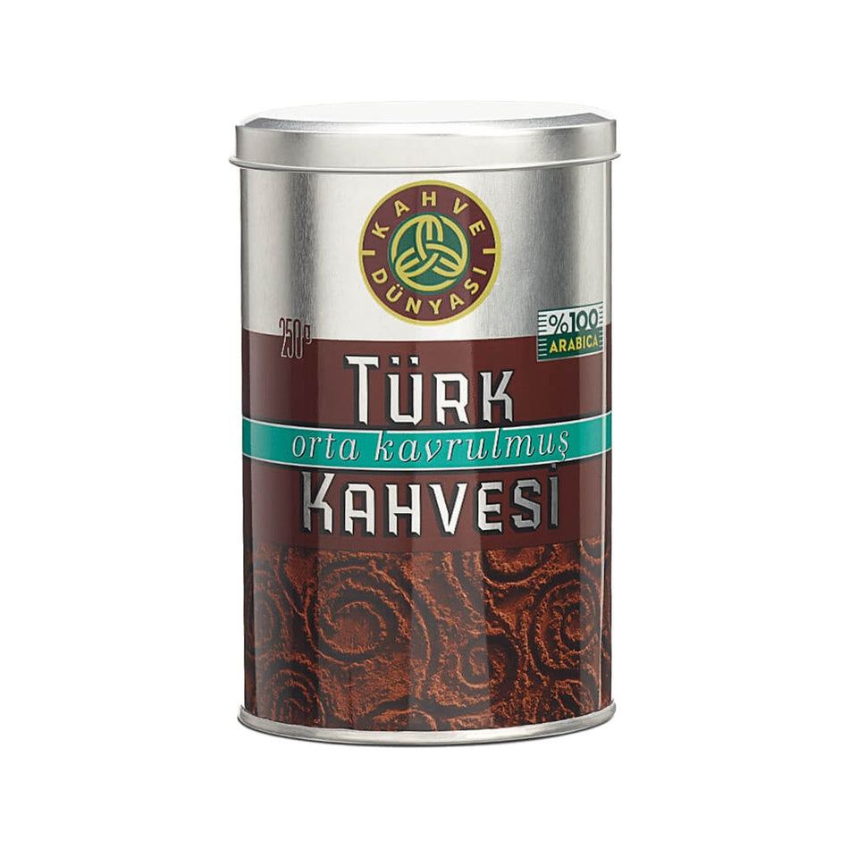 Coffee World Medium Roast Turkish Coffee 250g 100% Arabica Smooth Flavor and Spicy Aroma - MALLTURK