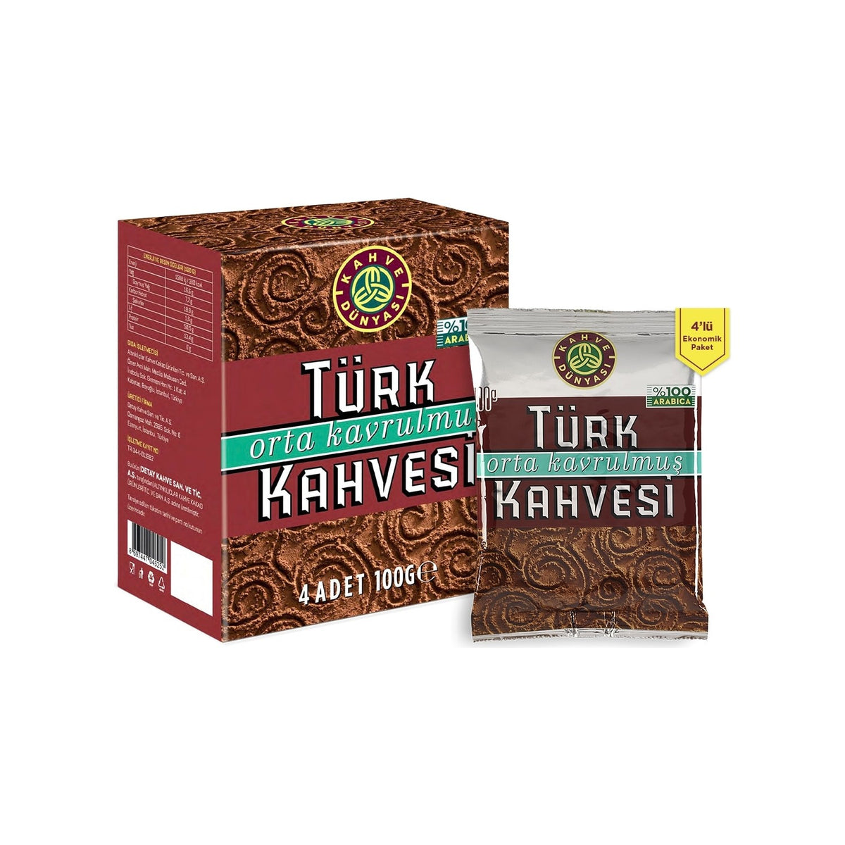 Coffee World Medium Roast Turkish Coffee 100 gr (4-Pack) Medium Roast Turkish Coffee 100 gr (4-Pack) - MALLTURK