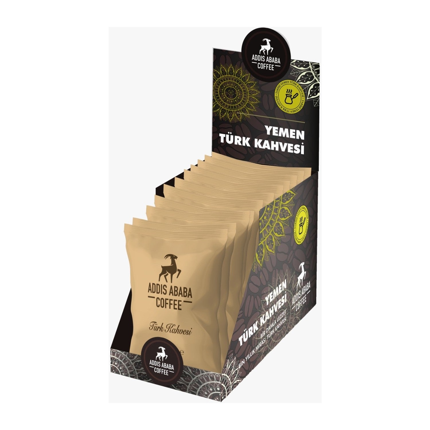 Addis Ababa Coffee Medium Roast Turkish Coffee 100 gr - 12 Pack - MALLTURK