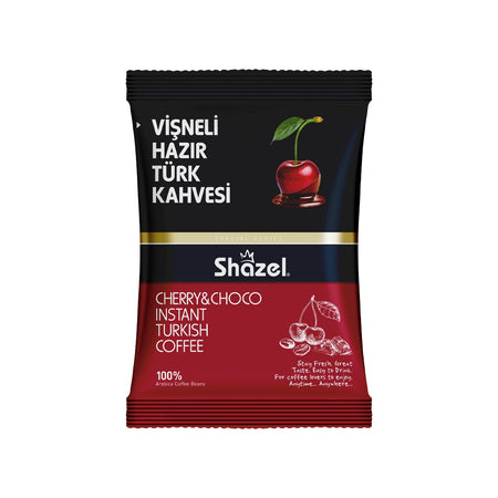Shazel Cherry Flavored instant Turkish Coffee 100 gr x 4 Packs - MALLTURK