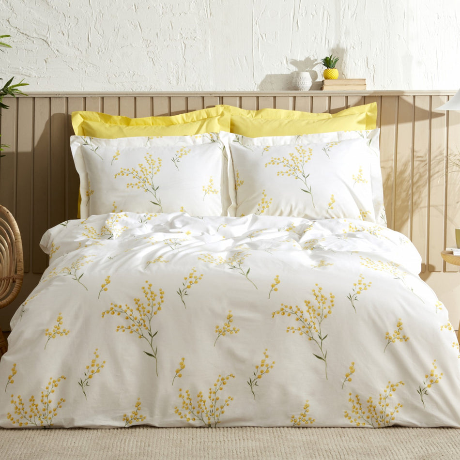 Karaca Home Loretta %100 Cotton Double Duvet Cover Set Yellow - MALLTURK
