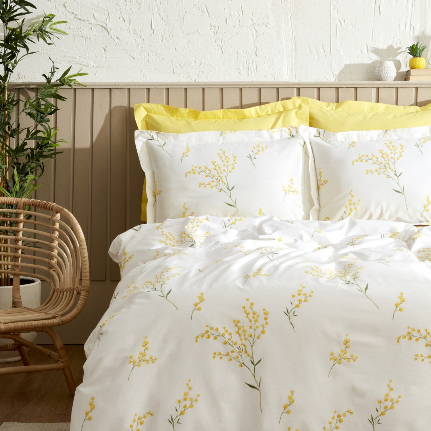 Karaca Home Loretta %100 Cotton Double Duvet Cover Set Yellow - MALLTURK