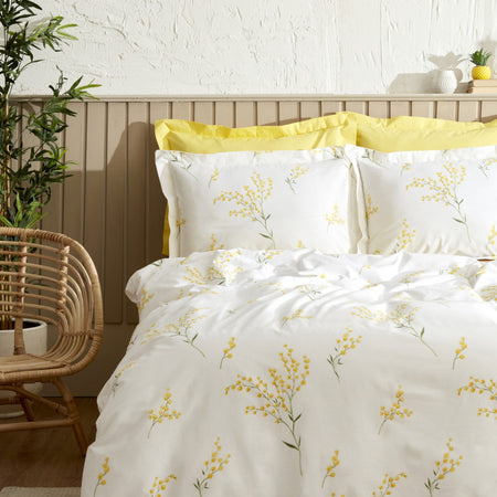 Karaca Home Loretta %100 Cotton Double Duvet Cover Set Yellow - MALLTURK