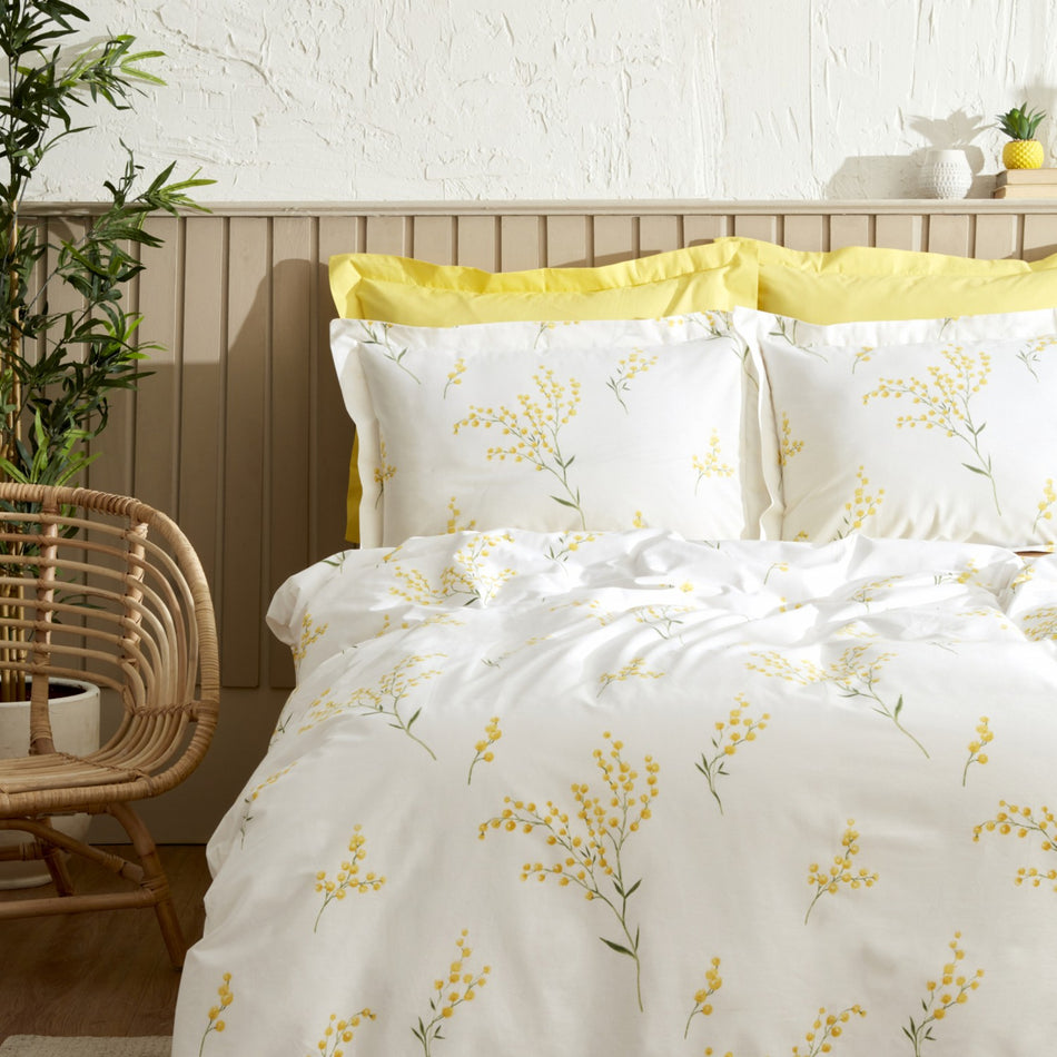 Karaca Home Loretta %100 Cotton Double Duvet Cover Set Yellow - MALLTURK