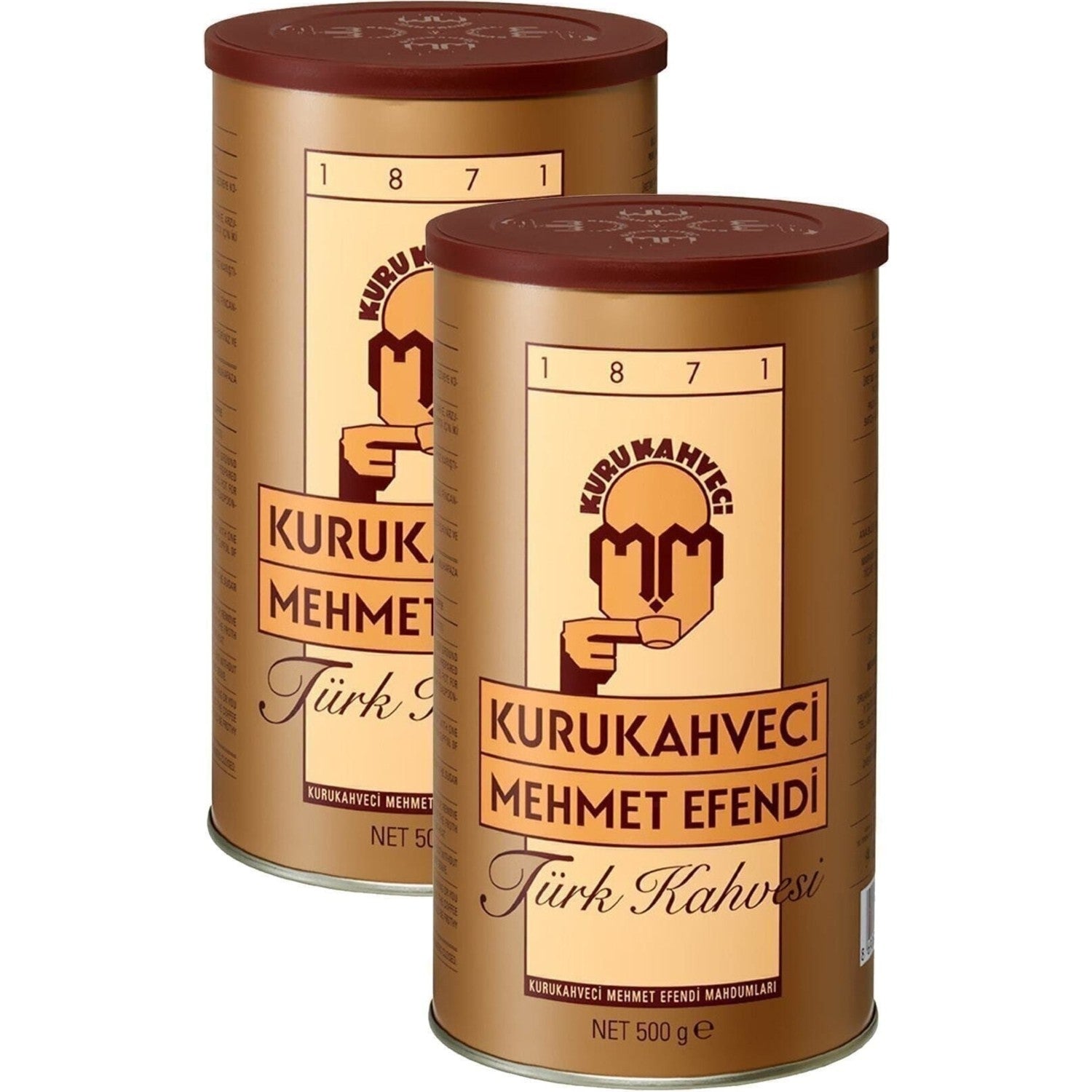 Kurukahveci Mehmet Efendi - Mehmet Efendi Ground Turkish Coffee, 500 gr x 2 Tin Packs, intense Aroma - MALLTURK