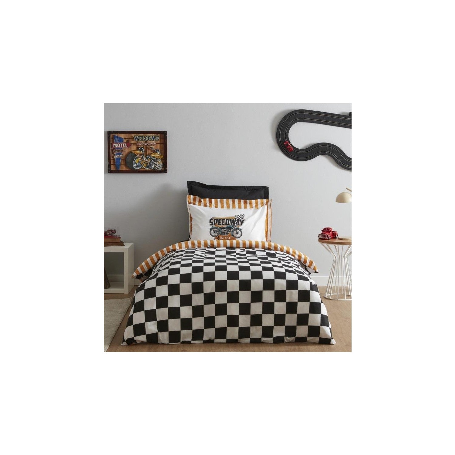 Karaca Home Young Speed Way 100% Cotton Single Fitted Duvet Cover Set - MALLTURK