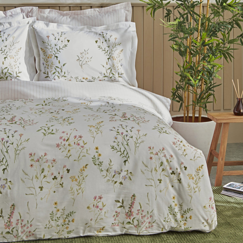Karaca Home Sera 100% Cotton Single Duvet Cover Set Green - MALLTURK