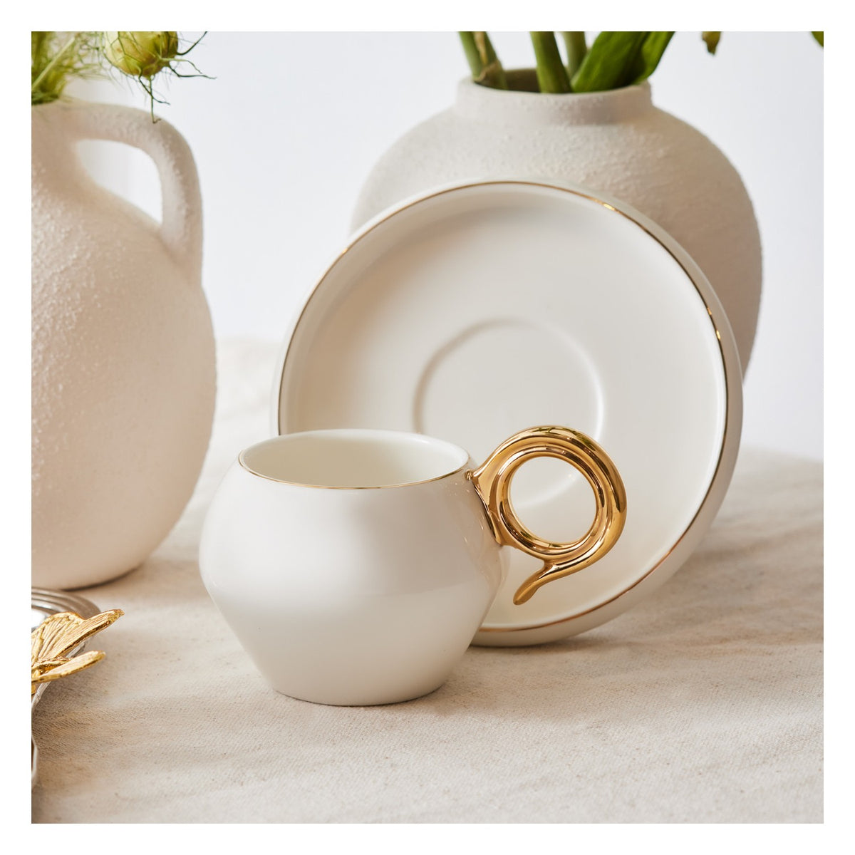 Karaca Venus Gold Turkish Coffee Cup Set for 2, 135 ml - MALLTURK