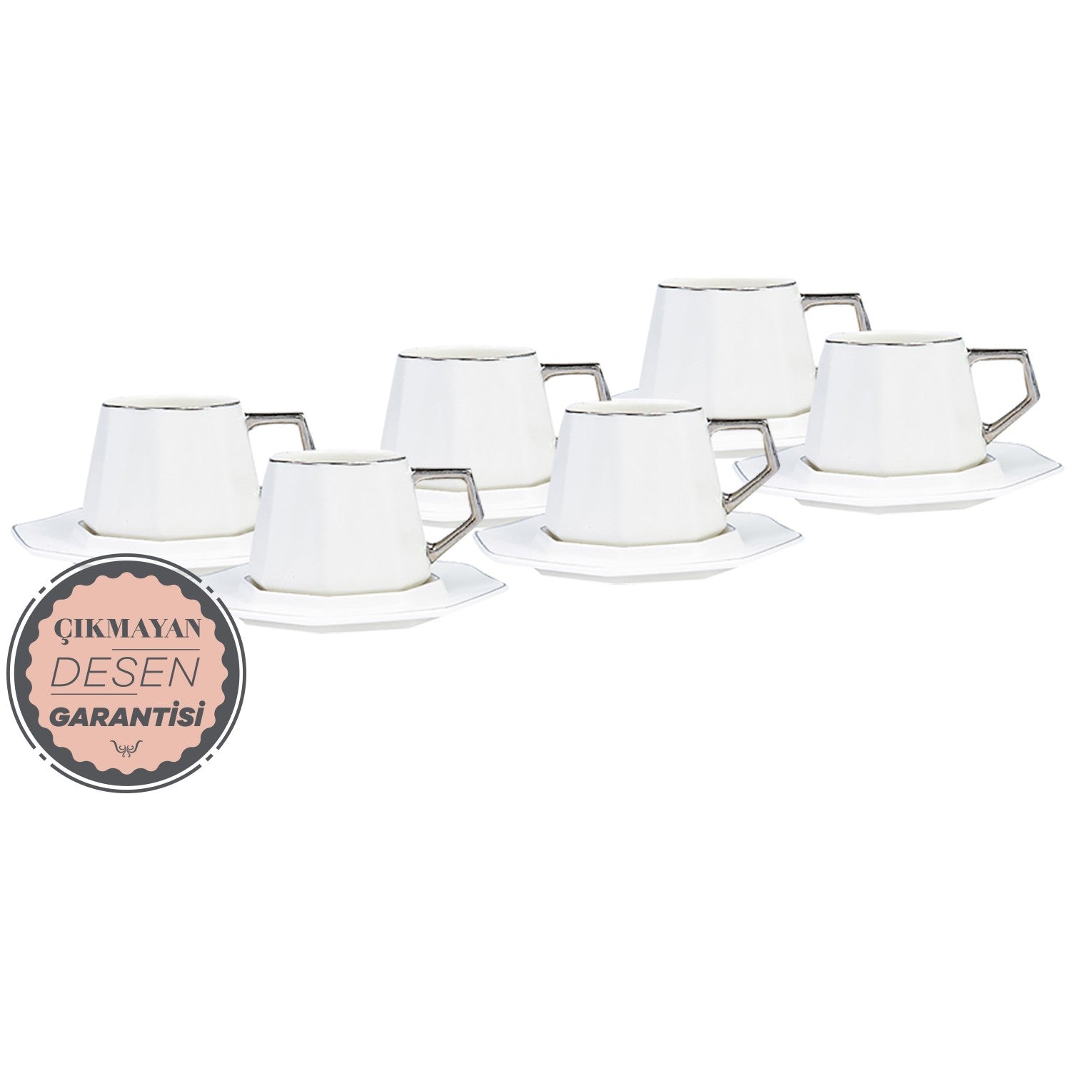 Karaca Zeher Turkish Coffee Cup Set for 6, 90 ml