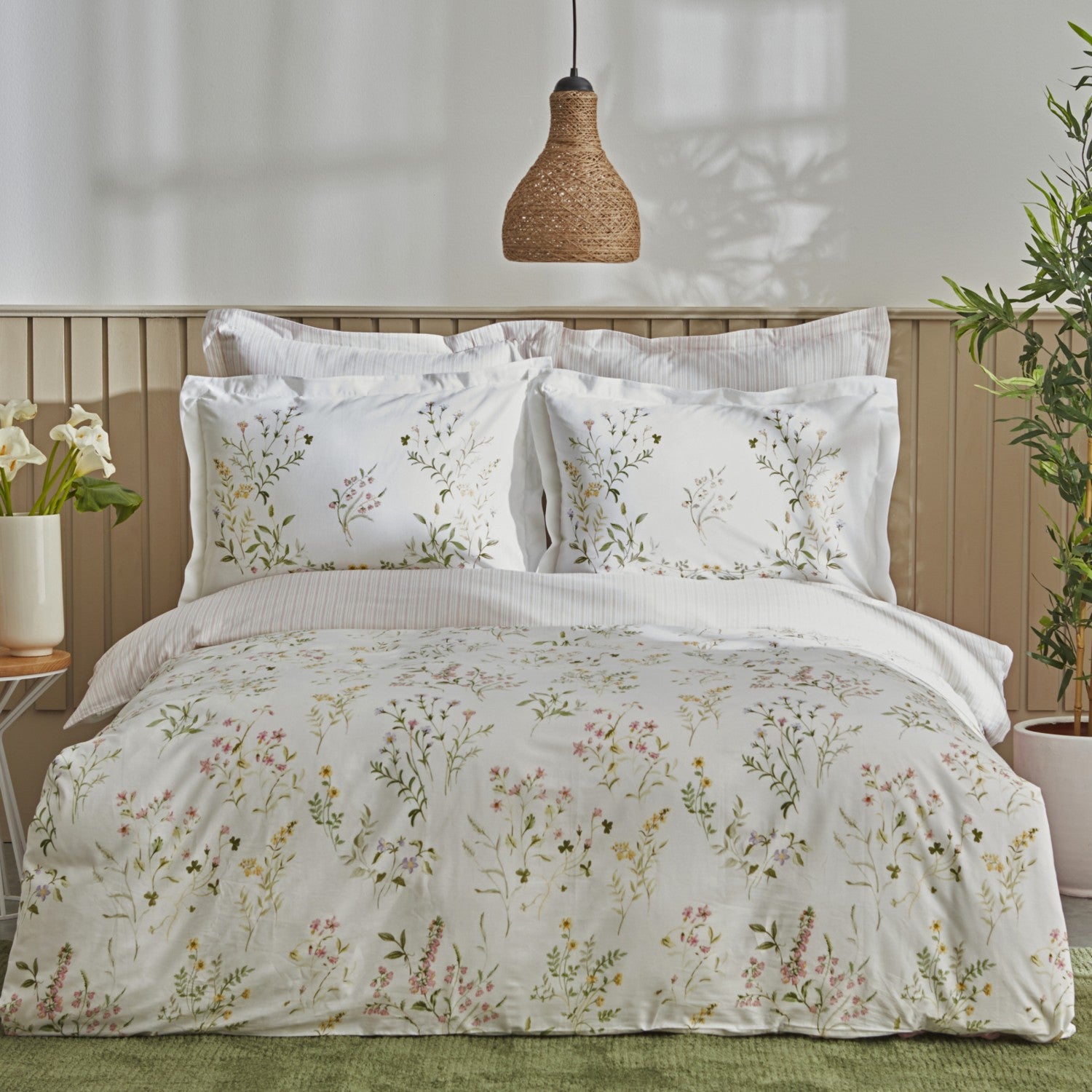Karaca Home Sera %100 Cotton Double Duvet Cover Set Green - MALLTURK