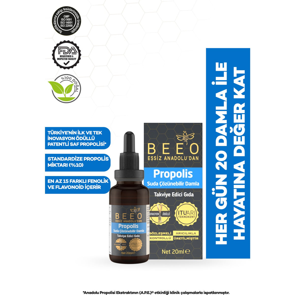 BEE'O Water-Soluble Propolis Drops - MALLTURK
