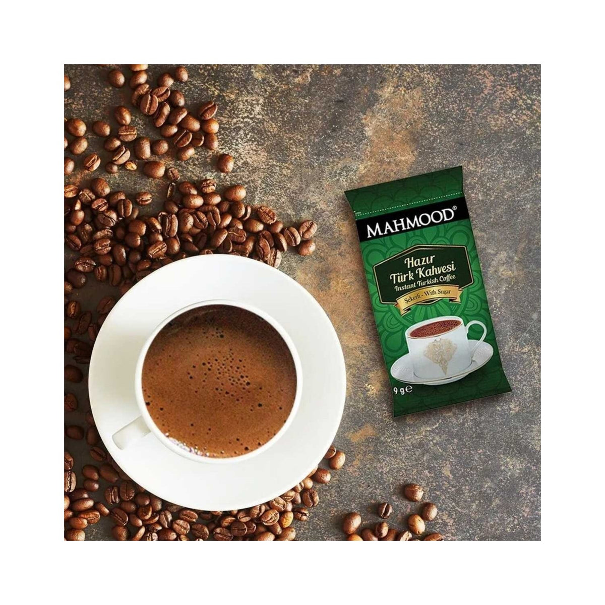 Mahmood Coffee - Mahmood Turkish Coffee, Plain 6g, Medium 8g, and Sweetened 9g, 12 Packs - MALLTURK