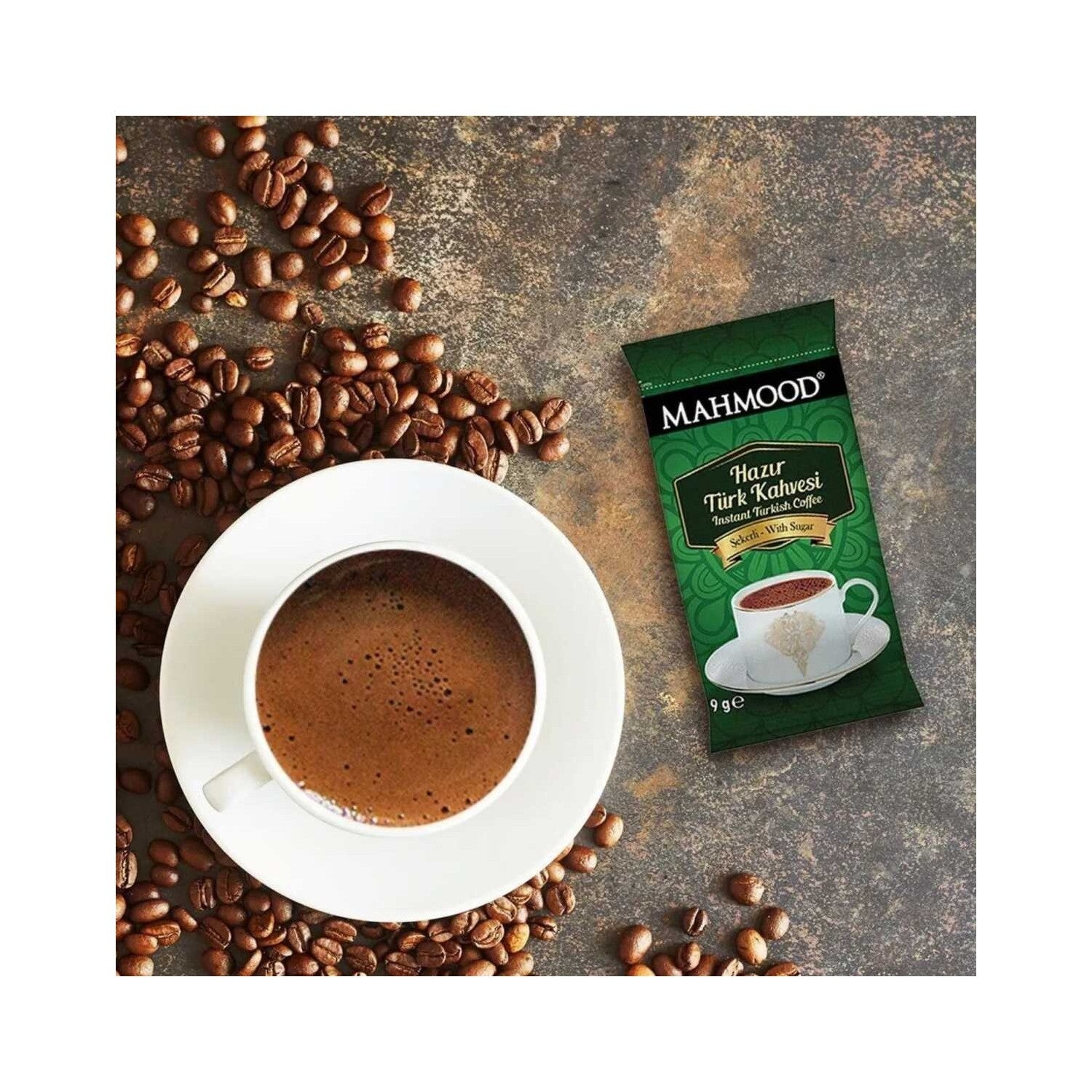 Mahmood Coffee - Mahmood Turkish Coffee, Plain 6g, Medium 8g, and Sweetened 9g, 12 Packs - MALLTURK
