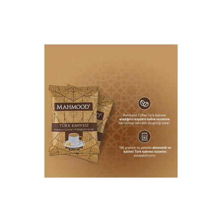 Mahmood Coffee Mahmood Dibek Coffee in a Tin Can with Measuring Spoon 400g - Medium Roast Turkish Coffee 100g - MALLTURK