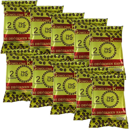 Komotini Dry Coffee - Two Blends of Komotini Coffee - 100 gr x 10 Packets (1 kg) - MALLTURK
