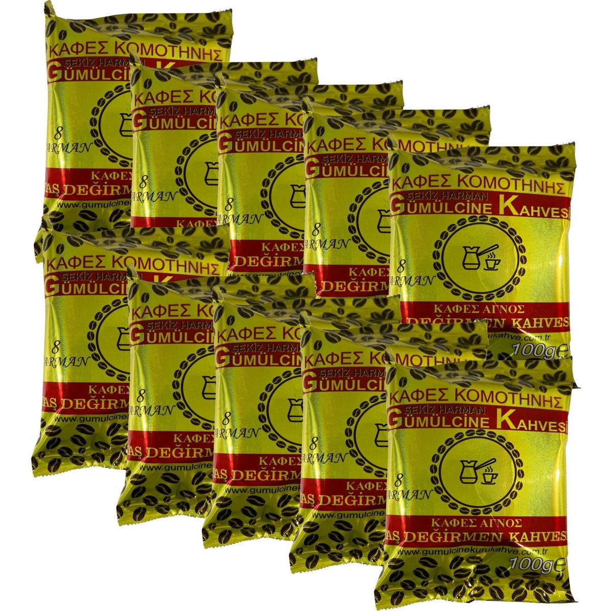 Komotini Dry Coffee, Eight Blends, Komotini Stone Mill Coffee, 10 x 100 gr - MALLTURK