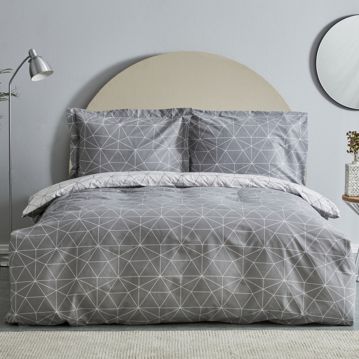 Karaca Home Colby %100 Cotton Double Duvet Cover Set Gray - MALLTURK